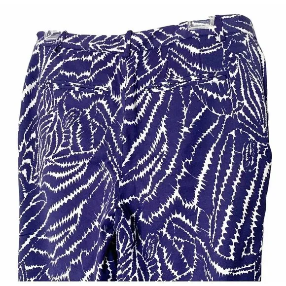 ❌SOLD❌ Lilly Pulitzer Women’s Peggy Zebra Print Blue White Pants Size 4 - Picture 6 of 12